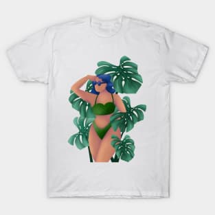 Plant Lady Summer, Beach and Monstera Plants T-Shirt